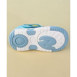 Cute Walk by Babyhug Velcro Closure Musical Sandal With Penguin Applique - Light Blue