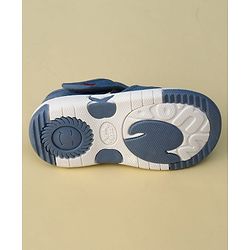 Cute Walk by Babyhug Velcro Closure Musical Sandal With Star  Print & Aeroplane Applique - Blue