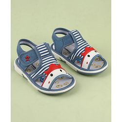 Cute Walk by Babyhug Velcro Closure Musical Sandal With Stripes - Blue