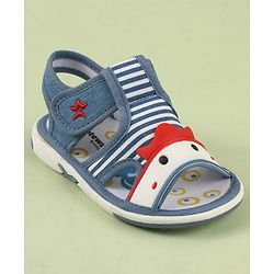 Cute Walk by Babyhug Velcro Closure Musical Sandal With Stripes - Blue