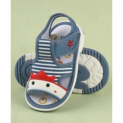 Cute Walk by Babyhug Velcro Closure Musical Sandal With Stripes - Blue