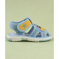 Cute Walk by Babyhug Velcro Closure Musical Sandal With Nautical Theme Applique - Light Blue