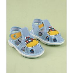 Cute Walk by Babyhug Velcro Closure Musical Sandal With Nautical Theme Applique - Light Blue