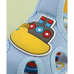 Cute Walk by Babyhug Velcro Closure Musical Sandal With Nautical Theme Applique - Light Blue