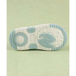 Cute Walk by Babyhug Velcro Closure Musical Sandal With Floral Applique - Light Blue
