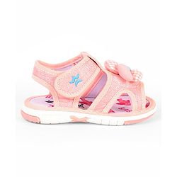 Cute Walk by Babyhug Velcro Closure Musical Sandal With Floral Applique - Light Blue