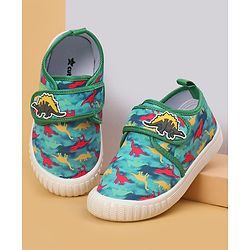 Cute Walk by Babyhug Velcro Closure Dino Printed Casual Shoes - Dark Pink
