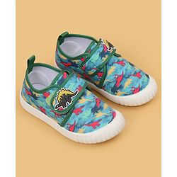 Cute Walk by Babyhug Velcro Closure Dino Printed Casual Shoes - Dark Pink