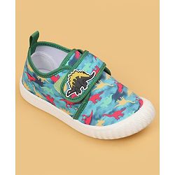 Cute Walk by Babyhug Velcro Closure Dino Printed Casual Shoes - Dark Pink