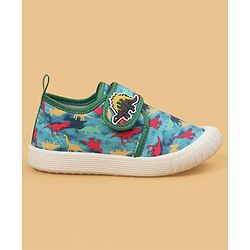 Cute Walk by Babyhug Velcro Closure Dino Printed Casual Shoes - Dark Pink