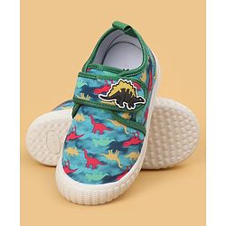 Cute Walk by Babyhug Velcro Closure Dino Printed Casual Shoes - Dark Pink