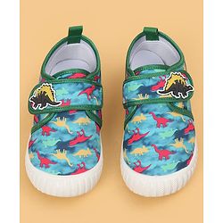 Cute Walk by Babyhug Velcro Closure Dino Printed Casual Shoes - Dark Pink