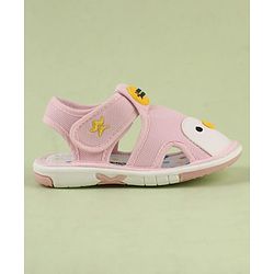 Cute Walk by Babyhug Velcro Closure Musical Sandal With Animal Design - Black