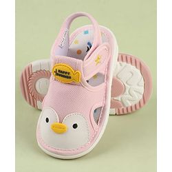 Cute Walk by Babyhug Velcro Closure Musical Sandal With Animal Design - Black