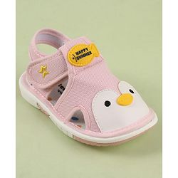 Cute Walk by Babyhug Velcro Closure Musical Sandal With Animal Design - Black