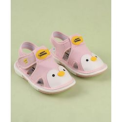 Cute Walk by Babyhug Velcro Closure Musical Sandal With Animal Design - Black