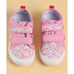 Cute Walk by Babyhug Velcro Closure Floral Printed Casual Shoes - Pink