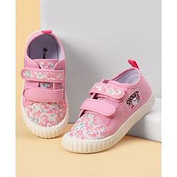 Cute Walk by Babyhug Velcro Closure Floral Printed Casual Shoes - Pink