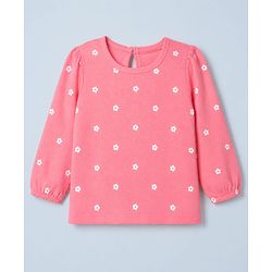 Babyhug 100% Cotton Knit Full Sleeves T-Shirts with Bear Print Pack of 3 in White Pink