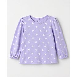 Babyhug Cotton Knit Full Sleeves T-Shirts with Daddy's Girl Heart Print & Bow Applique Pack of 3 - Pink, Lavender & White