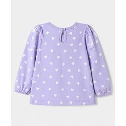 Babyhug Cotton Knit Full Sleeves T-Shirts with Daddy's Girl Heart Print & Bow Applique Pack of 3 - Pink, Lavender & White