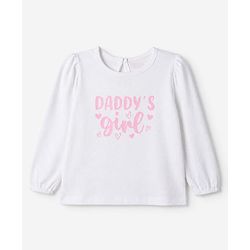 Babyhug Cotton Knit Full Sleeves T-Shirts with Daddy's Girl Heart Print & Bow Applique Pack of 3 - Pink, Lavender & White