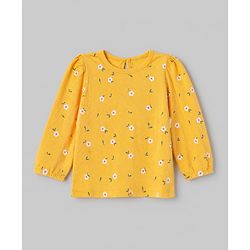 Babyhug 100% Cotton Knit T-Shirt with Full Sleeves and Cherries Print Pack of 5 in Yellow Pink Maroon
