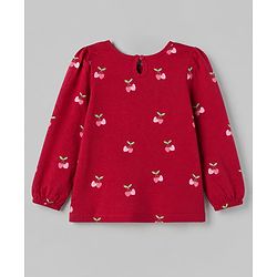 Babyhug 100% Cotton Knit T-Shirt with Full Sleeves and Cherries Print Pack of 5 in Yellow Pink Maroon