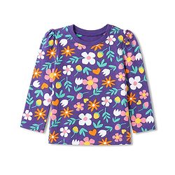 Babyhug 100% Cotton knit Full Sleeves Co-Ords T-Shirt & Pyjama Night Suit with Floral Print - Purple