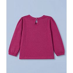 Babyhug 100% Cotton Knit Full Sleeves T-Shirts with Heart Text & Bow Print Pack of 2 - White Dark Pink