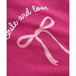 Babyhug 100% Cotton Knit Full Sleeves T-Shirts with Heart Text & Bow Print Pack of 2 - White Dark Pink