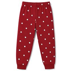 Babyhug 100% Cotton Knit Full Sleeves T-Shirt & Pyjama Night Suit with Bear & Moon Print - Red