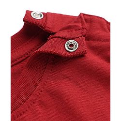 Babyhug 100% Cotton Knit Full Sleeves T-Shirt & Pyjama Night Suit with Bear & Moon Print - Red
