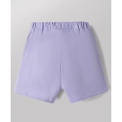 Babyhug Disney Single Jersey Knit Half Sleeves T-Shirt & Shorts Set with Minnie Mouse Graphics - White & Lavender