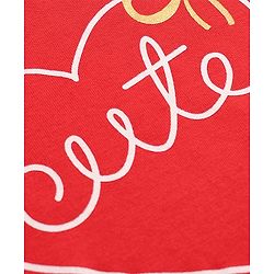 Babyhug 100% Cotton Knit Half Sleeves T-Shirt & Pyjama Night Suit with Cute Heart & Bow Print - Red