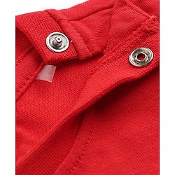 Babyhug 100% Cotton Knit Half Sleeves T-Shirt & Pyjama Night Suit with Cute Heart & Bow Print - Red