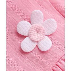 Babyhug 100% Cotton Woven Frock and Legging with Full Sleeves and Floral Applique in Pink for 2-3 Years