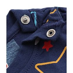 Babyhug 100% Cotton Knit Full Sleeves Co-Ords T-Shirt & Pyjama Night Suit with Star Print - Navy Blue