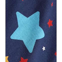 Babyhug 100% Cotton Knit Full Sleeves Co-Ords T-Shirt & Pyjama Night Suit with Star Print - Navy Blue