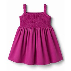 Babyhug Poplin Woven Full Sleeves Solid Frock With Jacket - Dark Pink