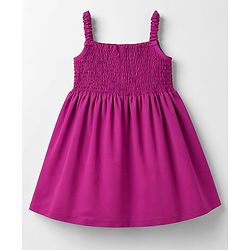 Babyhug Poplin Woven Full Sleeves Solid Frock With Jacket - Dark Pink