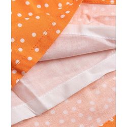 Babyhug Rayon Woven Full Sleeves Polka Dot Printed Dress - Orange