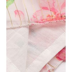 Babyhug Chiffon Woven Frill Sleeves Frock With Floral Print - OffWhite