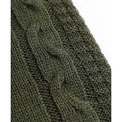 Babyhug Sweater Knit Full Length Woollen Pant With Cable Sweater Knit Design - Olive Green