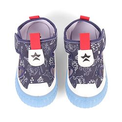 Cute Walk by Babyhug Velcro Closure Sandals With Dino Print - Navy Blue