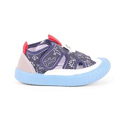 Cute Walk by Babyhug Velcro Closure Sandals With Dino Print - Navy Blue