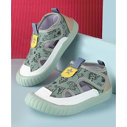 Cute Walk by Babyhug Velcro Closure Sandals With Dino Print - Navy Blue