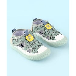 Cute Walk by Babyhug Velcro Closure Sandals With Dino Print - Navy Blue