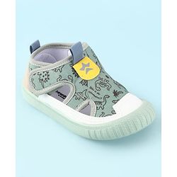Cute Walk by Babyhug Velcro Closure Sandals With Dino Print - Navy Blue