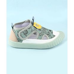 Cute Walk by Babyhug Velcro Closure Sandals With Dino Print - Navy Blue